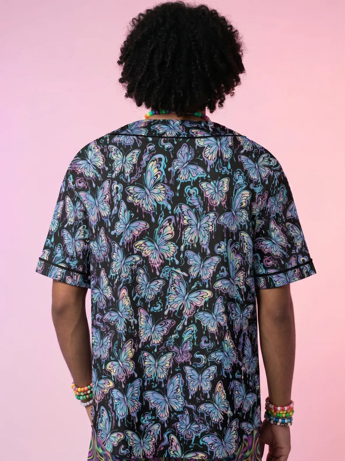 Rave Baseball Jersey Trippy Butterfly Mesh EDM Shirt