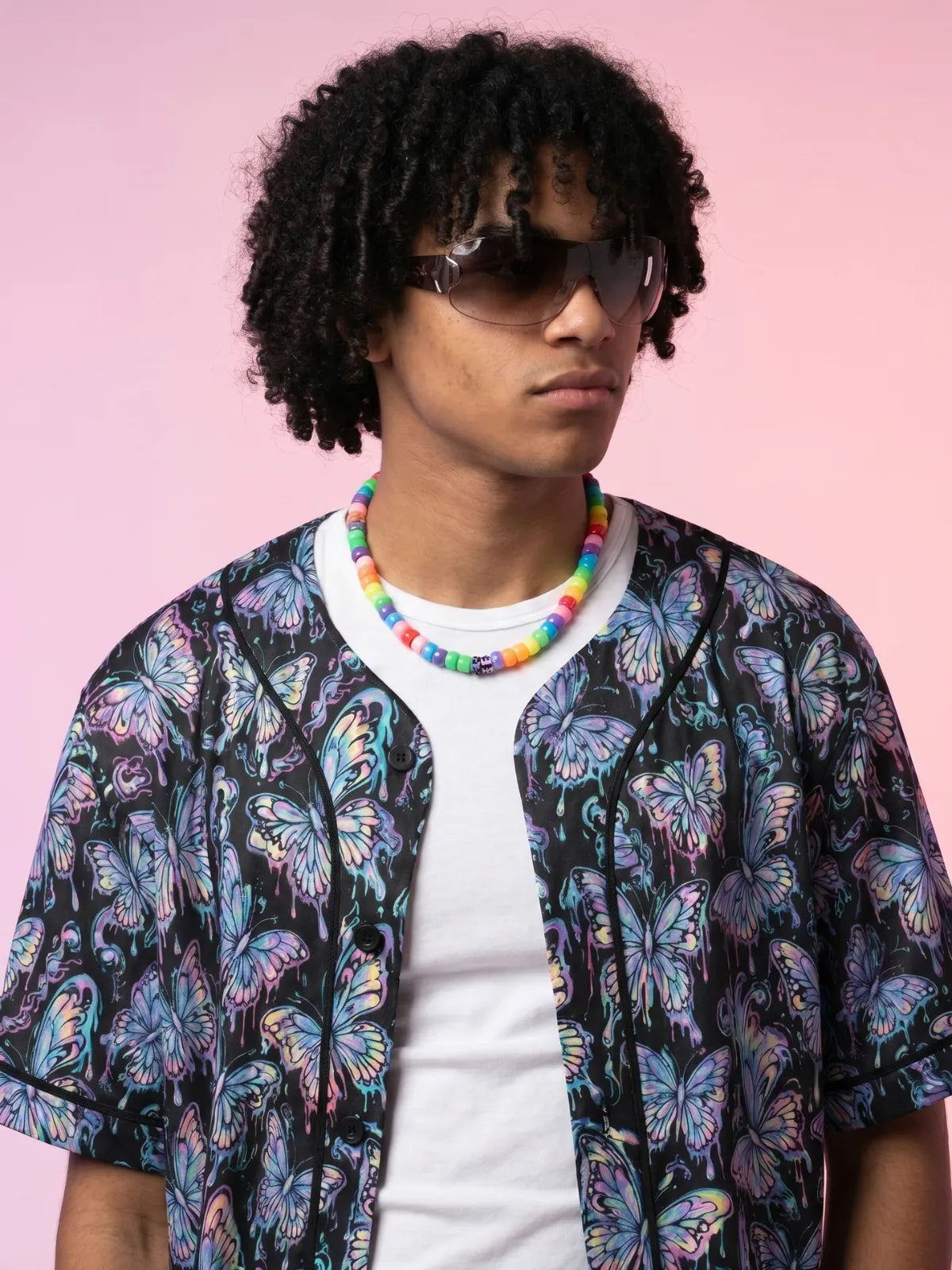 Rave Baseball Jersey Trippy Butterfly Mesh EDM Shirt