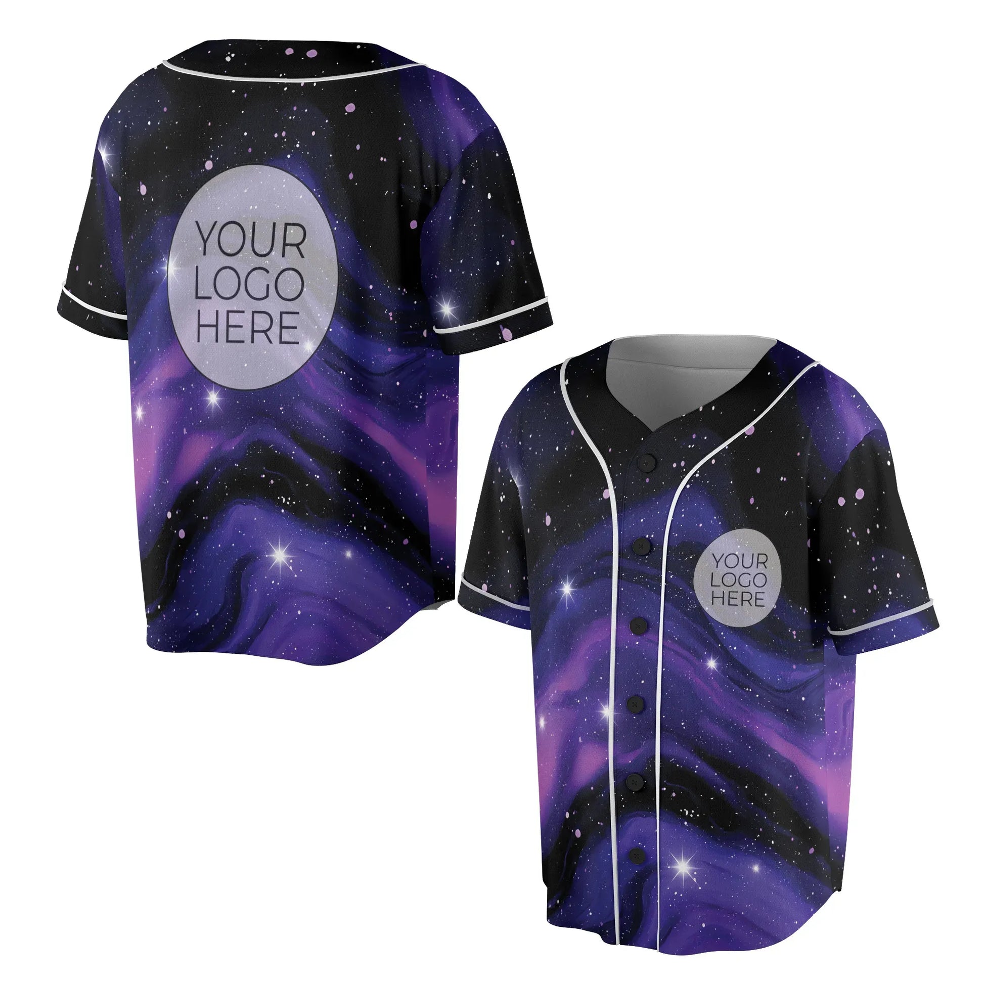 Front and back display of the unisex trippy purple festival shirt, perfect for layering with diverse rave outfits