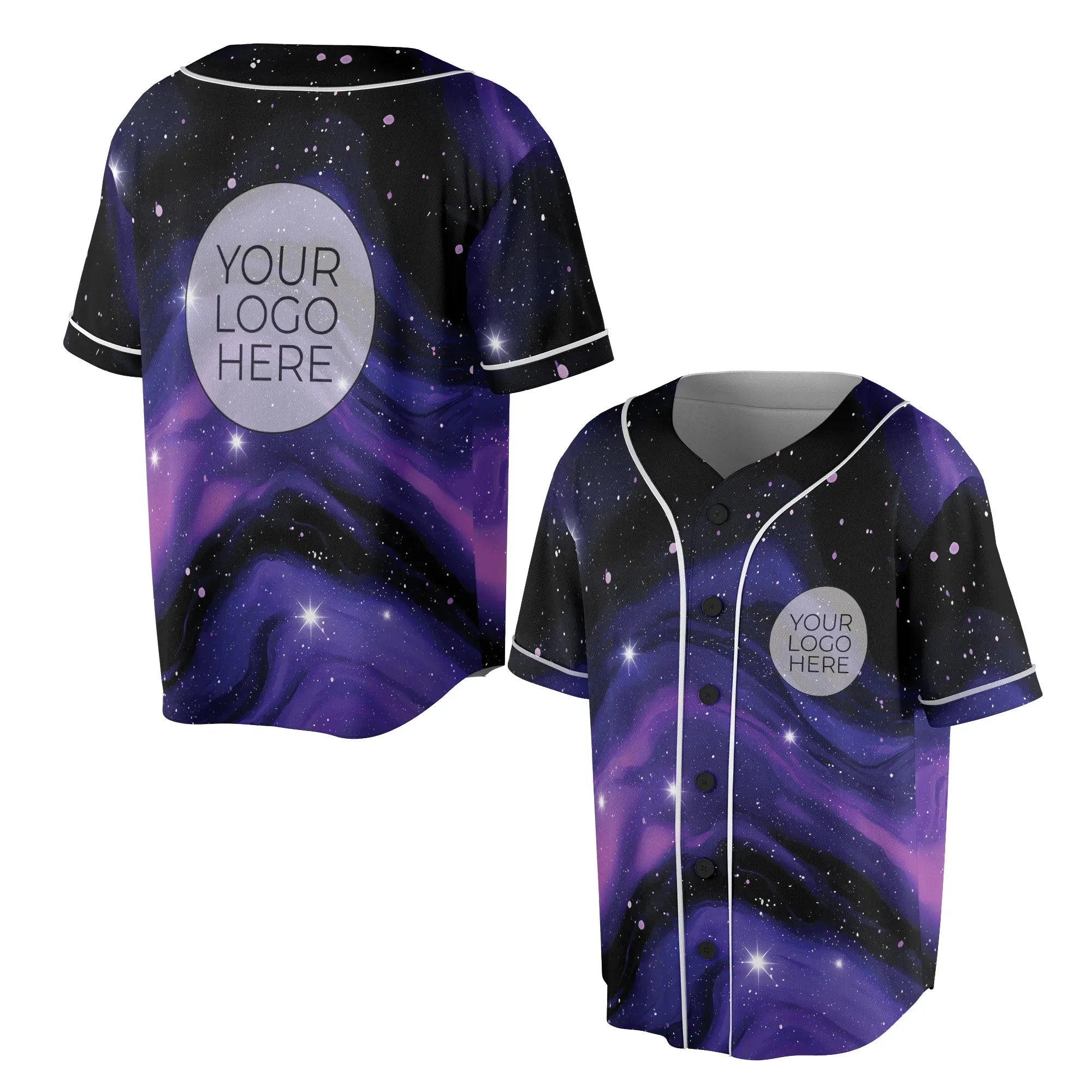Front and back display of the unisex trippy purple festival shirt, perfect for layering with diverse rave outfits