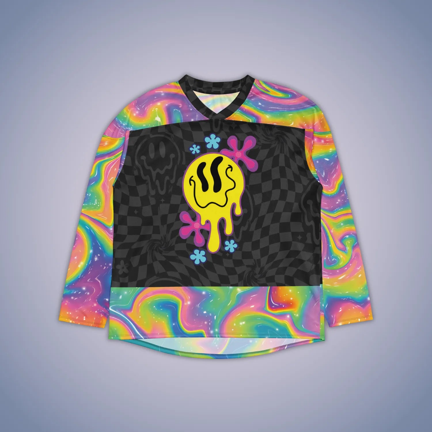 Trippy Smiley Rave Hockey Jersey