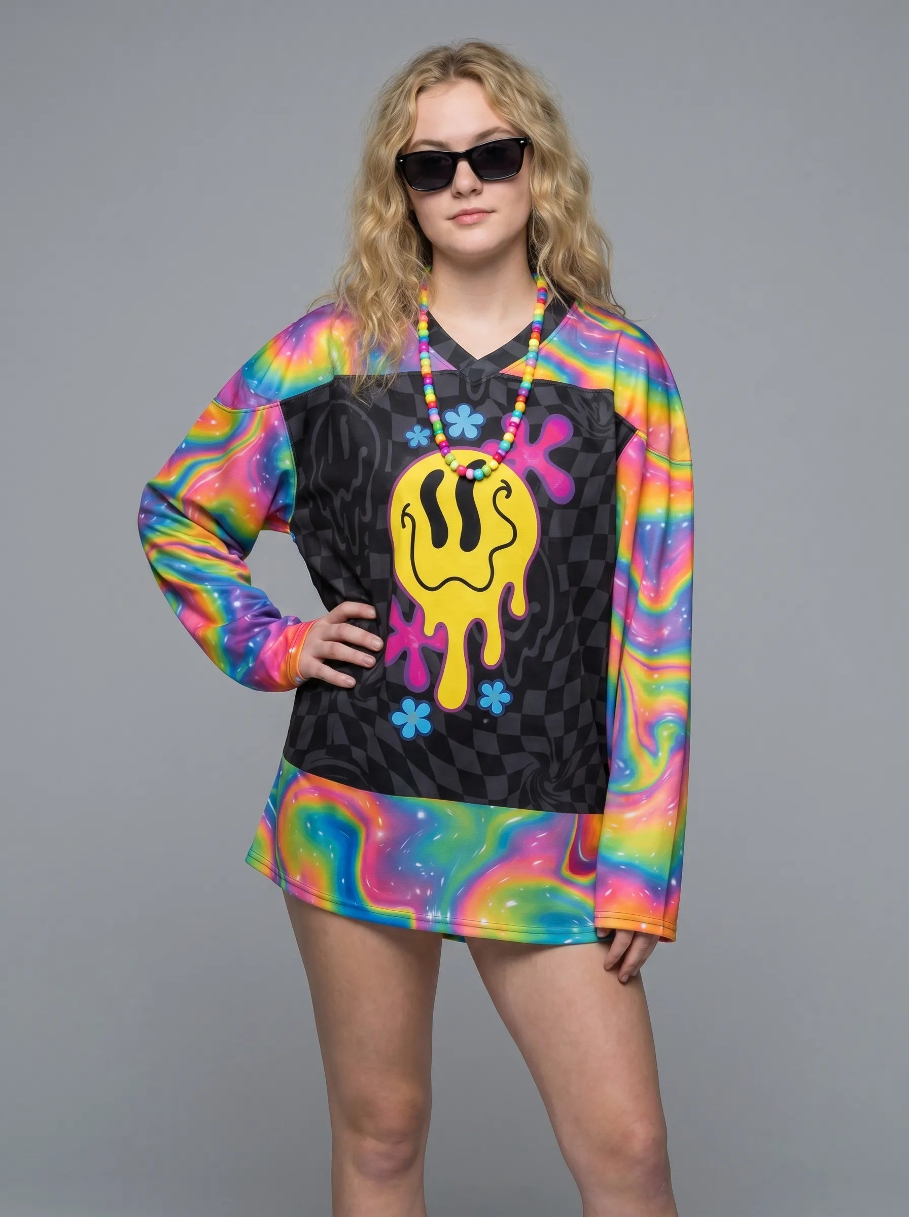 Trippy Smiley Rave Hockey Jersey